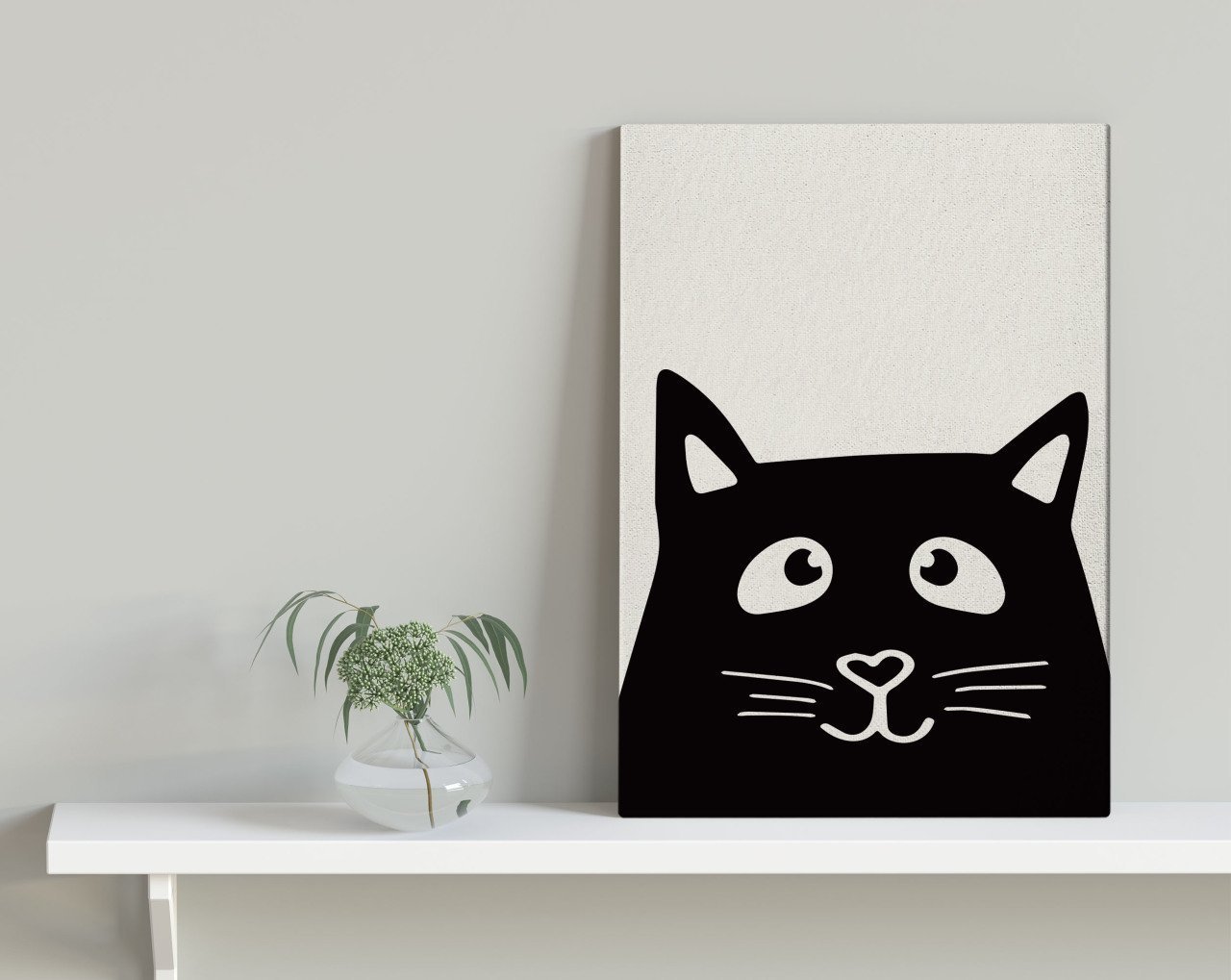 BK Home Kedi Tasarımlı Kanvas Tablo 30x50cm-5