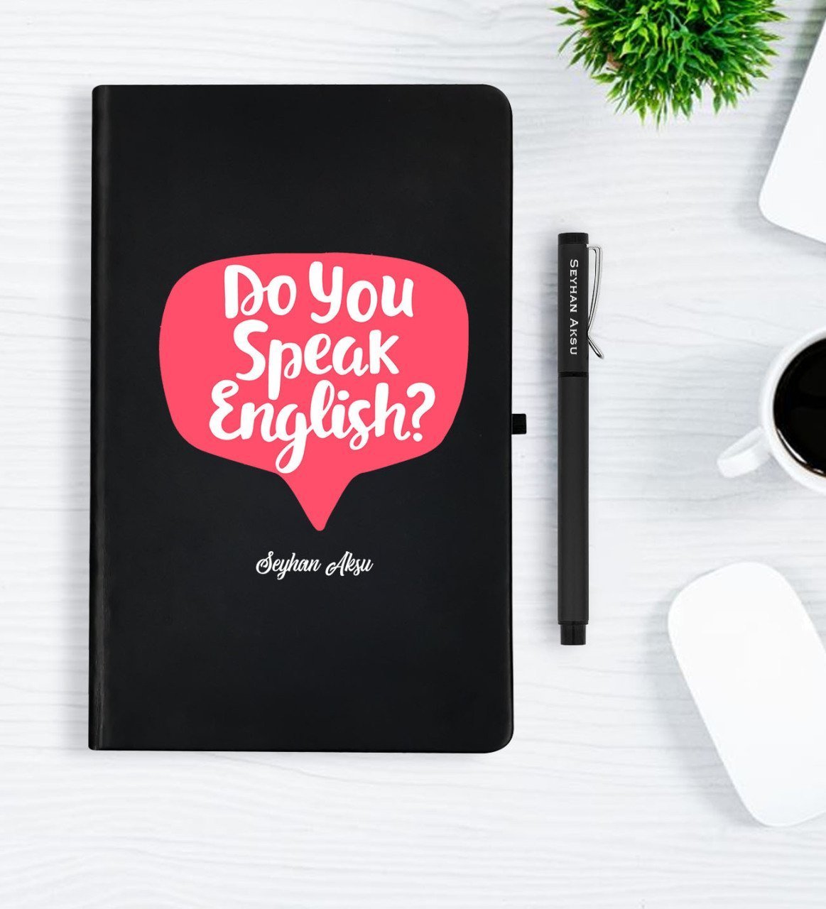 Kişiye Özel İngilizce Öğretmeni Siyah Defter Kalem Hediye Seti - 5