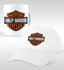 Harley Davidson Beyaz Kupa ve Şapka Seti-7