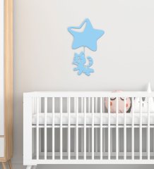 BK Gift Kedi Tasarımlı Çocuk Odası Ahşap Duvar Süsü-1