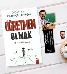 Kişiye Özel Erkek Öğretmen Karikatürlü Ahşap Kitap Ayracı Ve Öğretmen Olmak Kitabı Hediye Seti-1