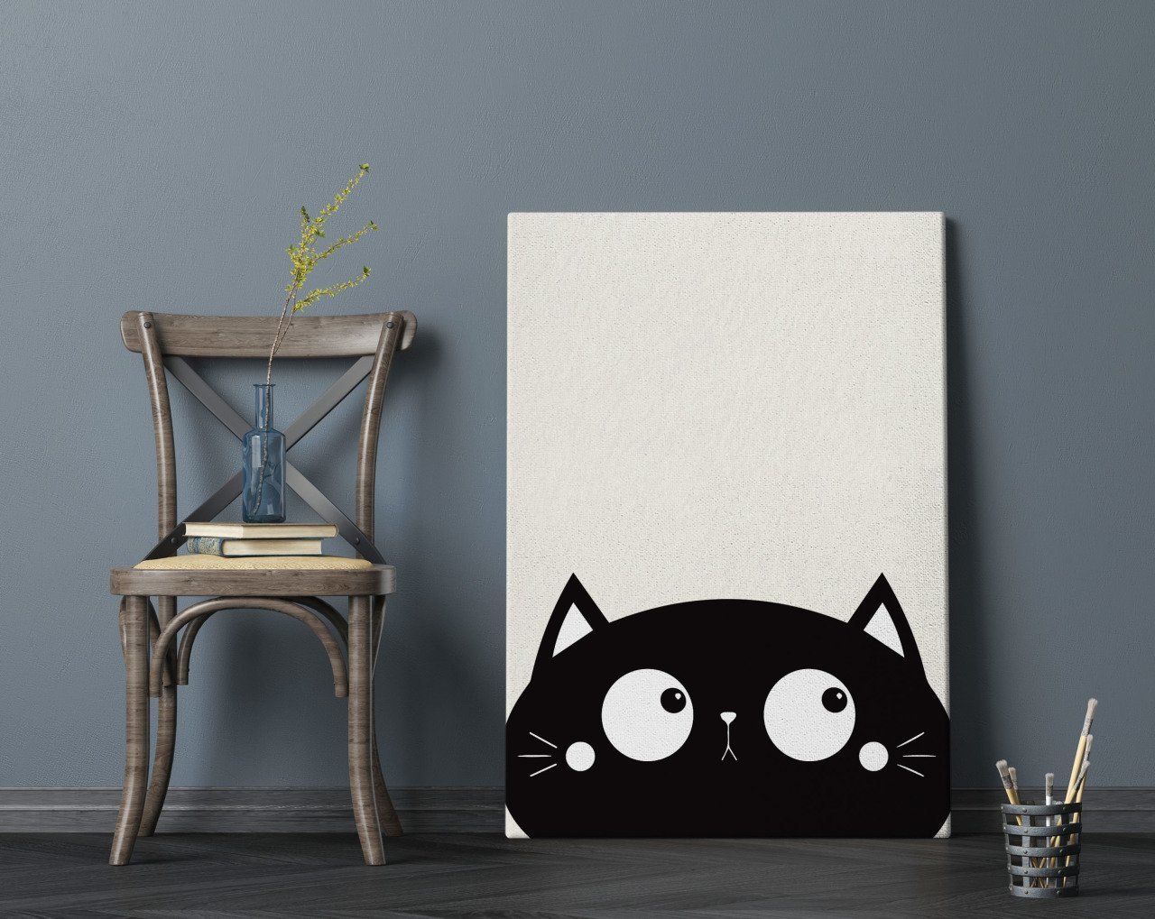 BK Home Kedi Tasarımlı Kanvas Tablo 70x100cm-4