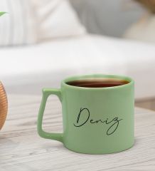 BK Gift Kişiye Özel İsimli Pastel Yeşil Middle Kupa Bardak, Arkadaşa Hediye, Ev Hediyesi, Doğum Günü Hediyesi, Ofis Hediyesi-11