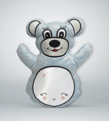 BK Gift Sevimli Ay Tasarımlı Mavi Ayıcık Yastık-1