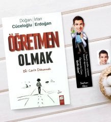 Kişiye Özel Erkek Kimya Öğretmeni Karikatürlü Ahşap Kitap Ayracı Ve Öğretmen Olmak Kitabı Hediye Seti-3