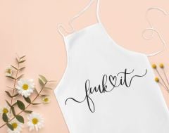 BK Gift Fcuk Tasarımlı Beyaz Mutfak Önlüğü Aşçı Hediyesi, Arkadaşa Hediye-4