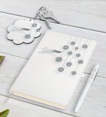 Kişiye Özel Yılbaşı Mutlu Yıllar Beyaz Defter Kalem ve Anahtarlık Hediye Seti-10