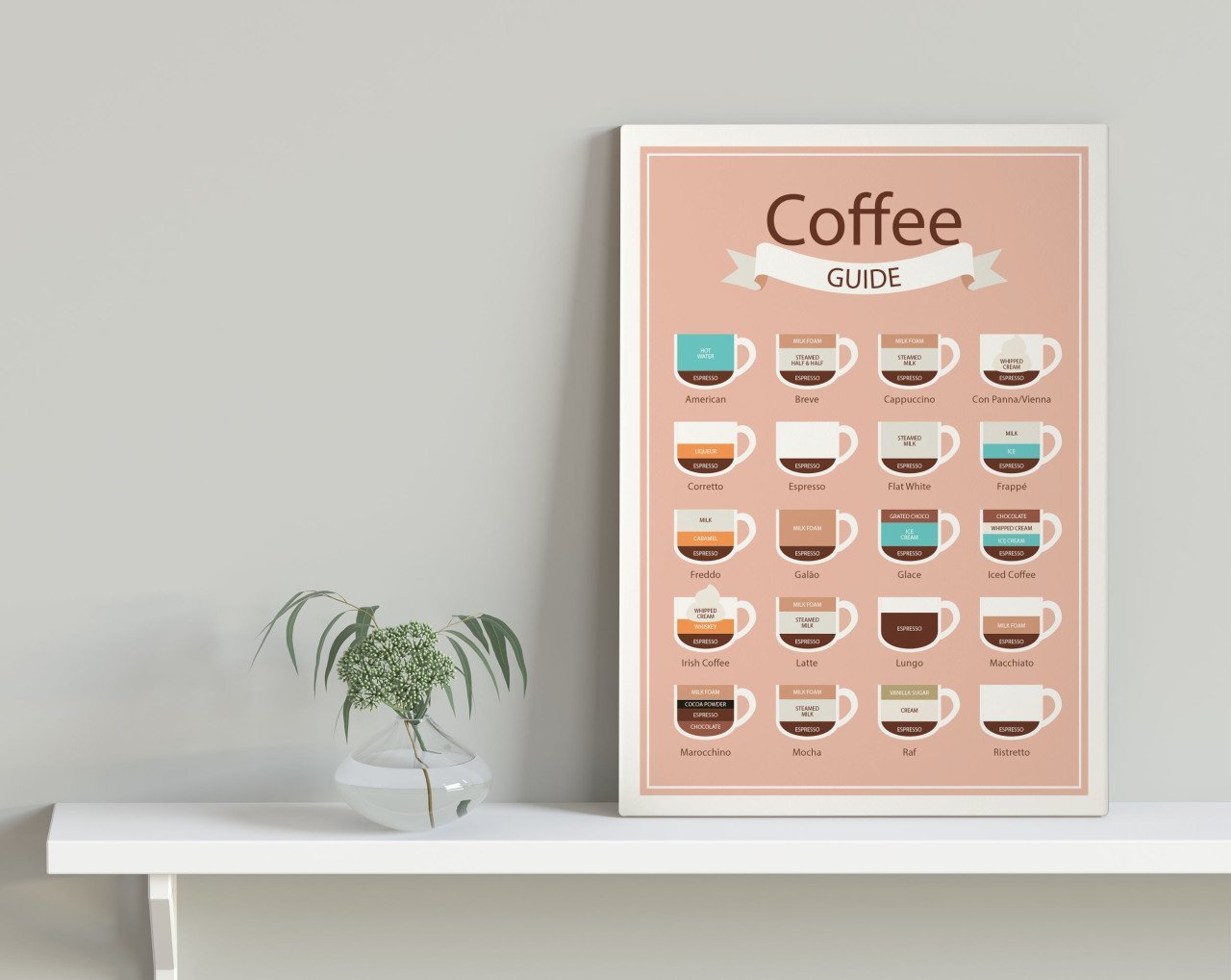BK Home Coffee Tasarımlı Kanvas Tablo 30x50cm-17