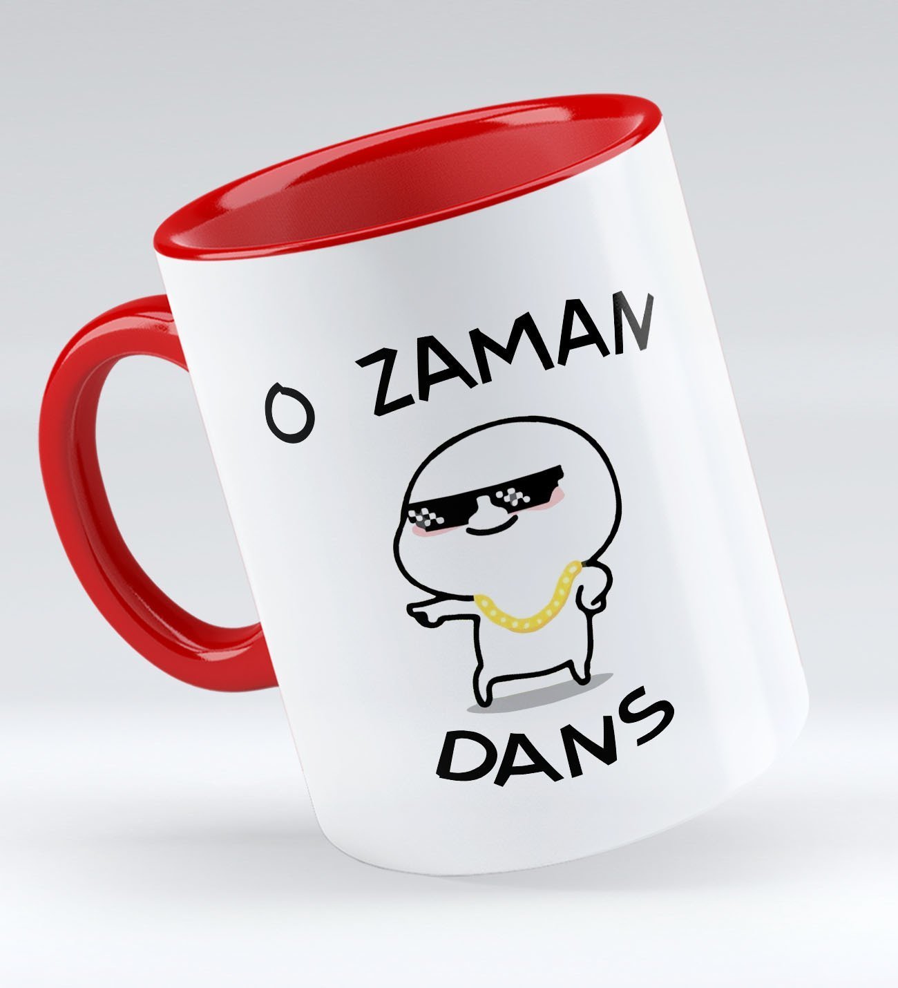 Bk Gift O Zaman Dans Tasarımlı Kırmızı Kupa Bardak - Model 1