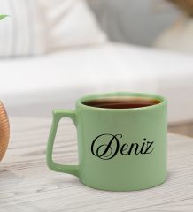 BK Gift Kişiye Özel İsimli Pastel Yeşil Middle Kupa Bardak, Arkadaşa Hediye, Ev Hediyesi, Doğum Günü Hediyesi, Ofis Hediyesi-10