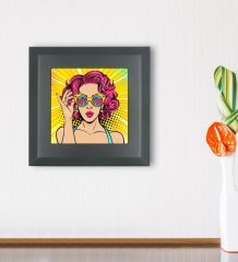 BK Gift Pop Art Tasarımlı Ahşap Çerçeveli Taş Duvar Dekoru-21