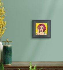 BK Gift Pop Art Tasarımlı Ahşap Çerçeveli Taş Duvar Dekoru-21