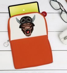 BK Gift Goril Tasarımlı Taşınabilir Koruyucu Tablet Kılıfı & Organizer Çanta - Turuncu-1