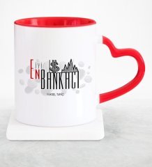 Kişiye Özel Mesleki En İyi Bankacı Kırmızı Kalpli Kupa Bardak - 13
