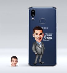 Kişiye Özel Erkek Kolay Yetişmiyor Karikatürlü Samsung Galaxy A10s İnce Şeffaf Silikon Telefon Kapağı-1