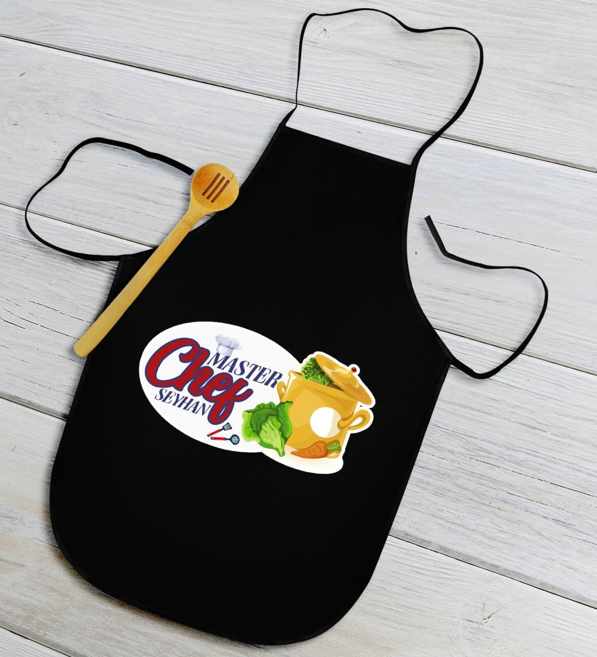 Kişiye Özel Master Chef Siyah Mutfak Önlüğü-11