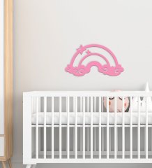 BK Gift Gökkuşağı Tasarımlı Çocuk Odası Ahşap Duvar Süsü-4