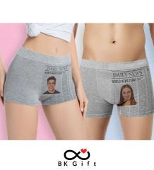 BK Gift Çiftlere Özel Karikatürlü 2’li Boxer Seti, Sevgililer Günü Hediyesi, Yıl Dönümü Hediyesi, Doğum Günü Hediyesi-3