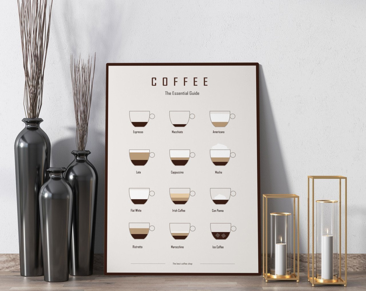 BK Home Coffee Tasarımlı Kanvas Tablo 50x70cm-16