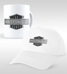 Harley Davidson Beyaz Kupa ve Şapka Seti-3