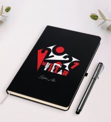 Kişiye Özel Yılbaşı 2023 Mutlu Yıllar Temalı Siyah Defter Kalem Seti - 1