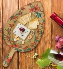 BK Gift Modern Art Tasarımlı Yaprak Şeklinde Doğal Ahşap Servis ve Sunum Tabağı Model 21