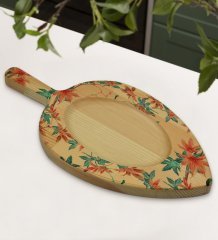 BK Gift Modern Art Tasarımlı Yaprak Şeklinde Doğal Ahşap Servis ve Sunum Tabağı Model 21