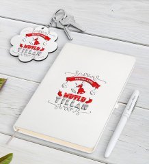 Kişiye Özel Yılbaşı Mutlu Yıllar Beyaz Defter Kalem ve Anahtarlık Hediye Seti-7