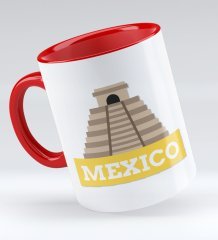 Bk Gift Mexico Tasarımlı Kırmızı Kupa Bardak - Model 1