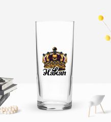 BK Gift Kişiye Özel İsimli DTF Kral Tasarımlı Rakı Bardağı, Arkadaşa Hediye, Sevgiliye Hediye