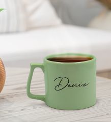 BK Gift Kişiye Özel İsimli Pastel Yeşil Middle Kupa Bardak, Arkadaşa Hediye, Ev Hediyesi, Doğum Günü Hediyesi, Ofis Hediyesi-7