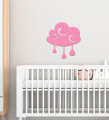 BK Gift Bulut Tasarımlı Çocuk Odası Ahşap Duvar Süsü-2