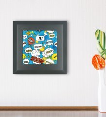 BK Gift Pop Art Tasarımlı Ahşap Çerçeveli Taş Duvar Dekoru-18