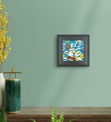BK Gift Pop Art Tasarımlı Ahşap Çerçeveli Taş Duvar Dekoru-18