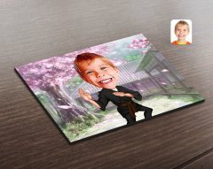 Kişiye Özel Çocuk Karateci Karikatürlü Ahşap Puzzle-1