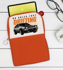 BK Gift Drifting Tasarımlı Taşınabilir Koruyucu Tablet Kılıfı & Organizer Çanta - Turuncu-1