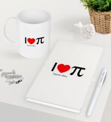 Kişiye Özel Matematik Öğretmeni Beyaz Defter Kalem Kupa Seti-12