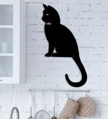 Kişiye Özel Kedi Figürlü Ahşap Duvar Objesi