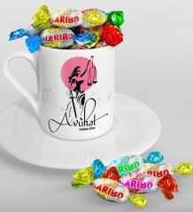 Kişiye Özel Avukat Türk Kahvesi Fincanı ve Haribo Şeker Hediye Seti-10