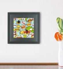 BK Gift Pop Art Tasarımlı Ahşap Çerçeveli Taş Duvar Dekoru-17