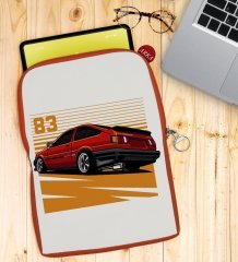 BK Gift Drift Car Tasarımlı Taşınabilir Koruyucu Tablet Kılıfı & Organizer Çanta - Turuncu-1