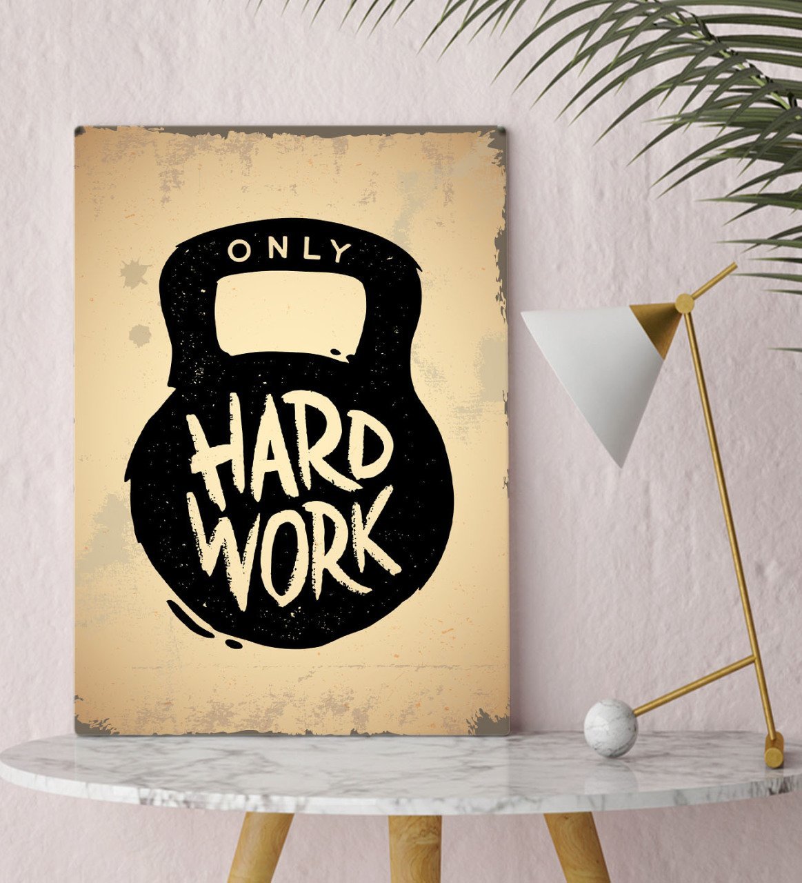 BK Gift Work Hard Tasarımlı Kanvas Tablo 30x50cm-1