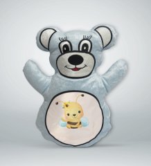 BK Gift Sevimli Arı Tasarımlı Mavi Ayıcık Yastık-2