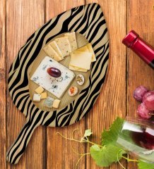 BK Gift Modern Art Tasarımlı Yaprak Şeklinde Doğal Ahşap Servis ve Sunum Tabağı Model 18