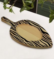 BK Gift Modern Art Tasarımlı Yaprak Şeklinde Doğal Ahşap Servis ve Sunum Tabağı Model 18