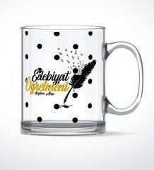 Kişiye Özel Edebiyat Öğretmeni Cam Kupa Bardak - 2