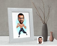 Kişiye Özel Bruce Lee Karikatürlü Dekoratif Çerçeve