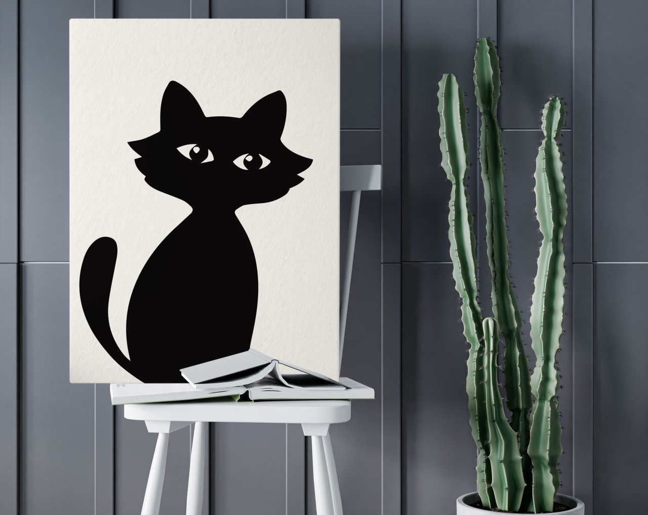 BK Home Kedi Tasarımlı Kanvas Tablo 50x70cm-2