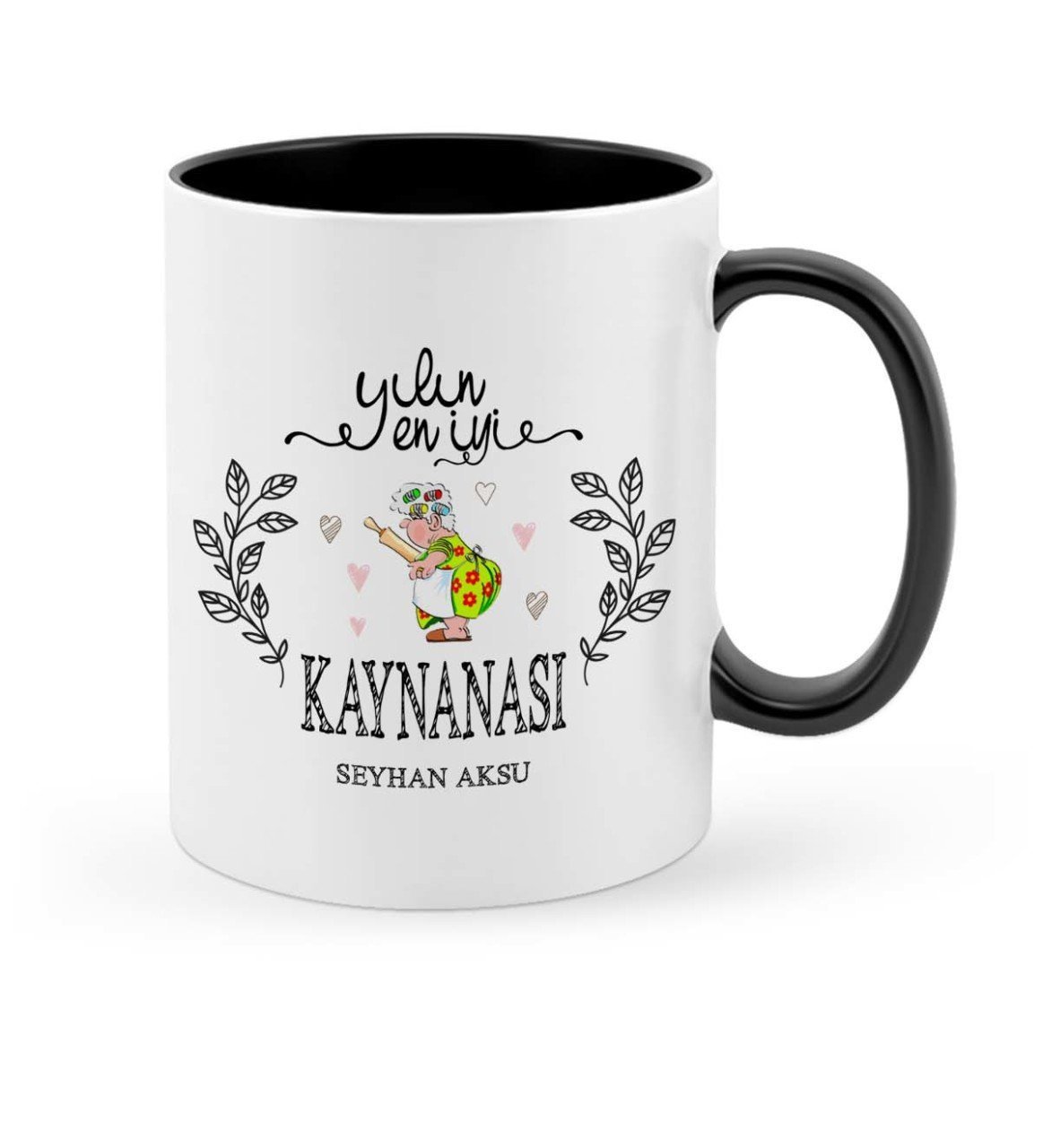 Kişiye Özel Yılın En İyi Kaynanası Siyah Kupa Bardak