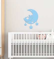 BK Gift Ay Tasarımlı Çocuk Odası Ahşap Duvar Süsü-1